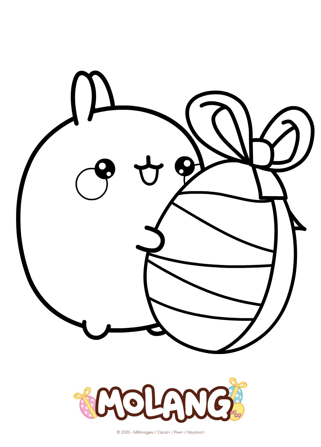 Colorful molang coloring sheets