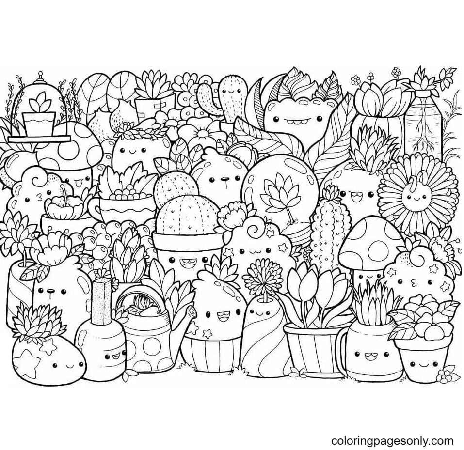 Kawaii molang coloring page