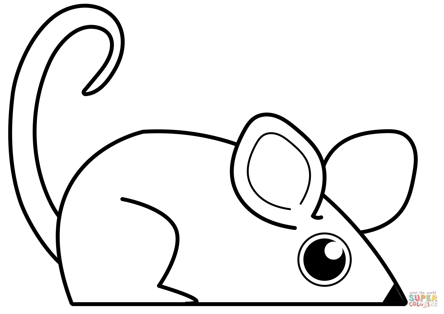 Cute mouse coloring page free printable coloring pages