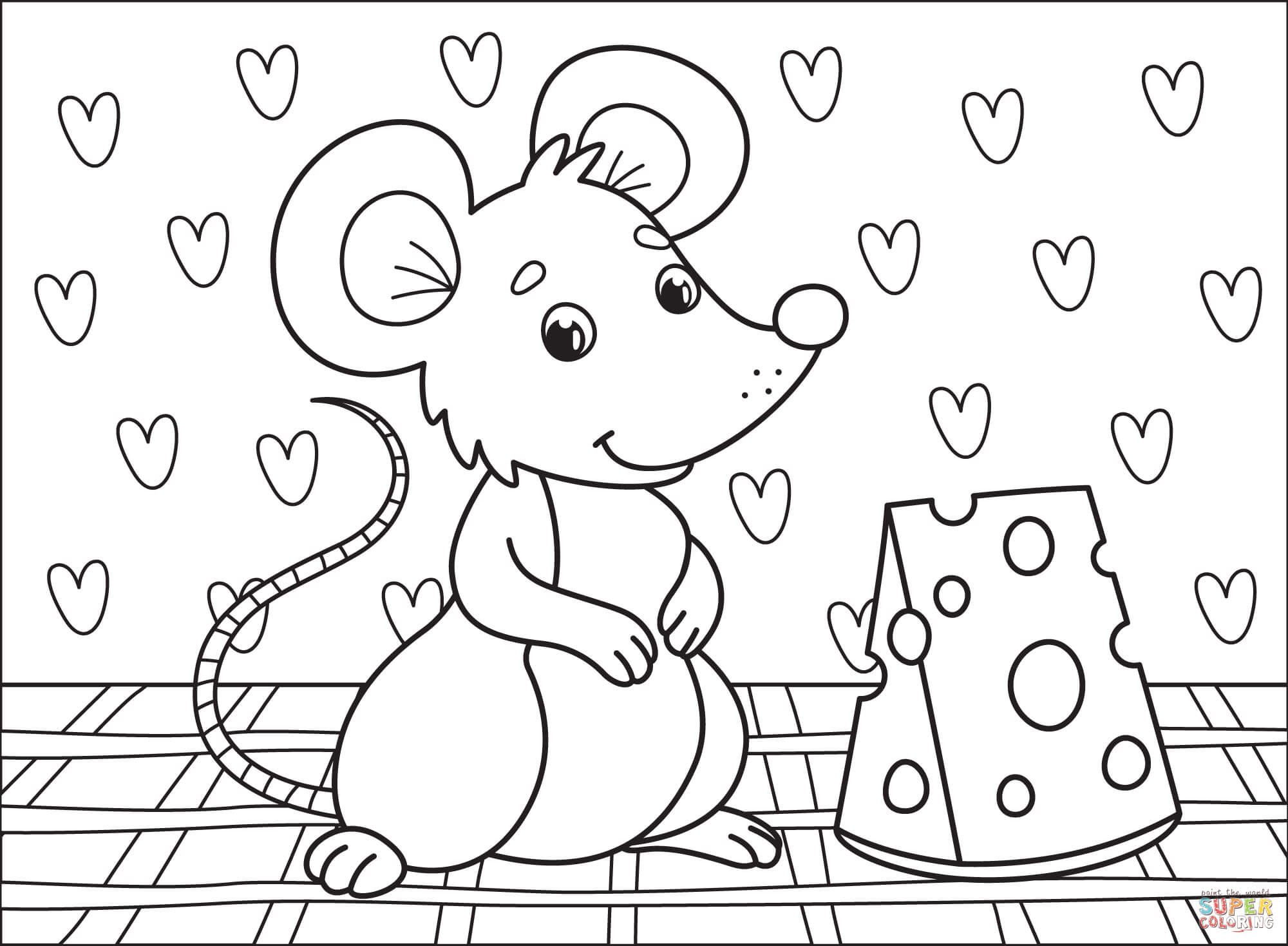 Mouse coloring page free printable coloring pages