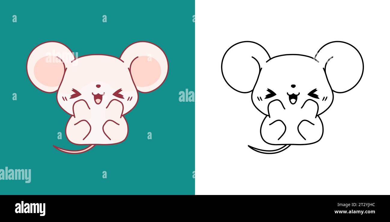Mouse coloring page colored illustration stock vector image art