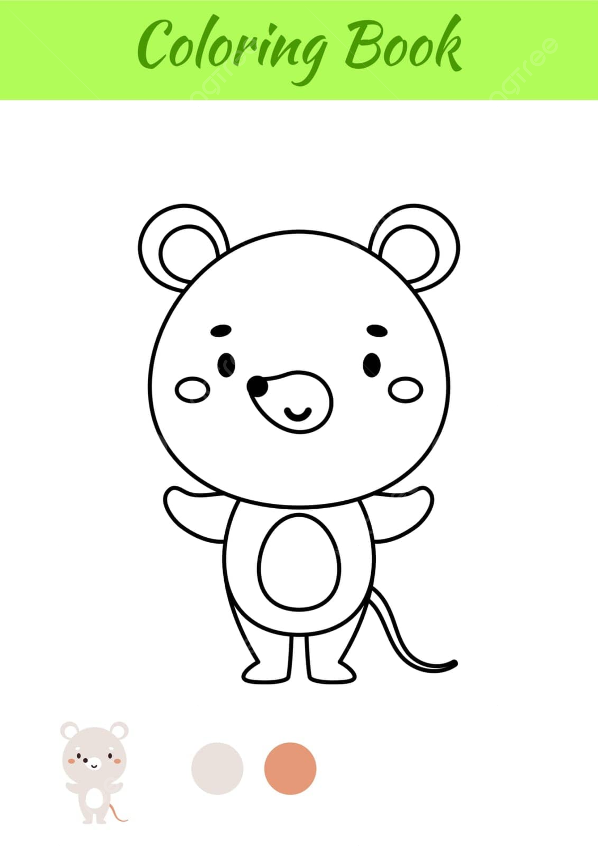 Educationalcute mouse coloring page for kids line art page vector line art page png and vector with transparent background for free download