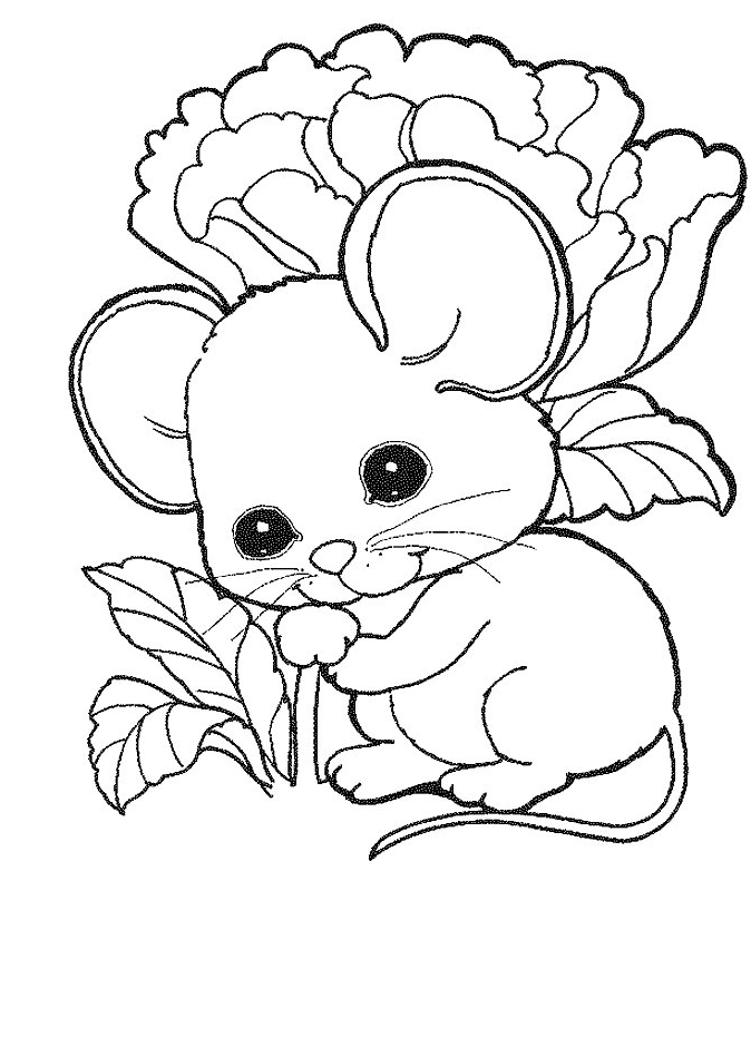 Drawing from mice coloring page