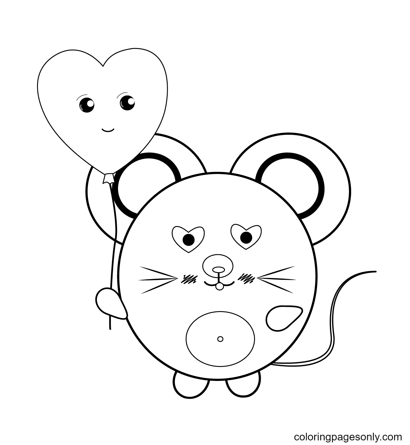 Kawaii mouse coloring pages