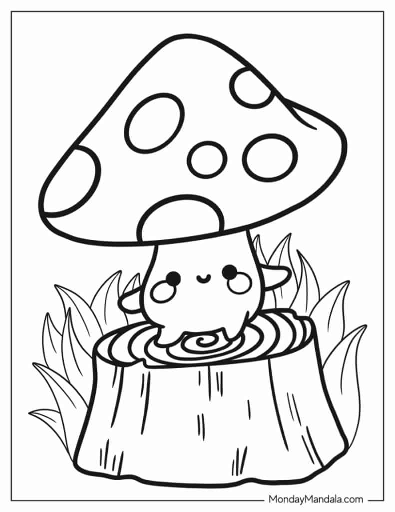 Mushroom coloring pages free pdf printables