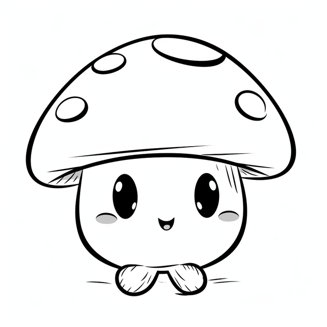 Kawaii mushroom coloring page outline sketch drawing vector mushroom drawing kawaii drawing wing drawing png and vector with transparent background for free download