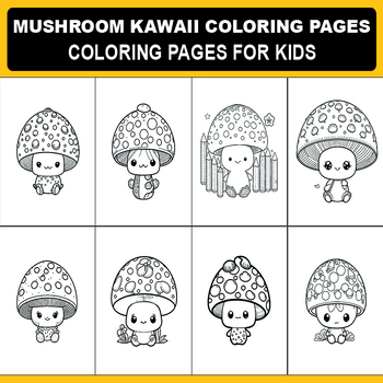 Mushroom kawaii coloring pages mushroom coloring image for kids