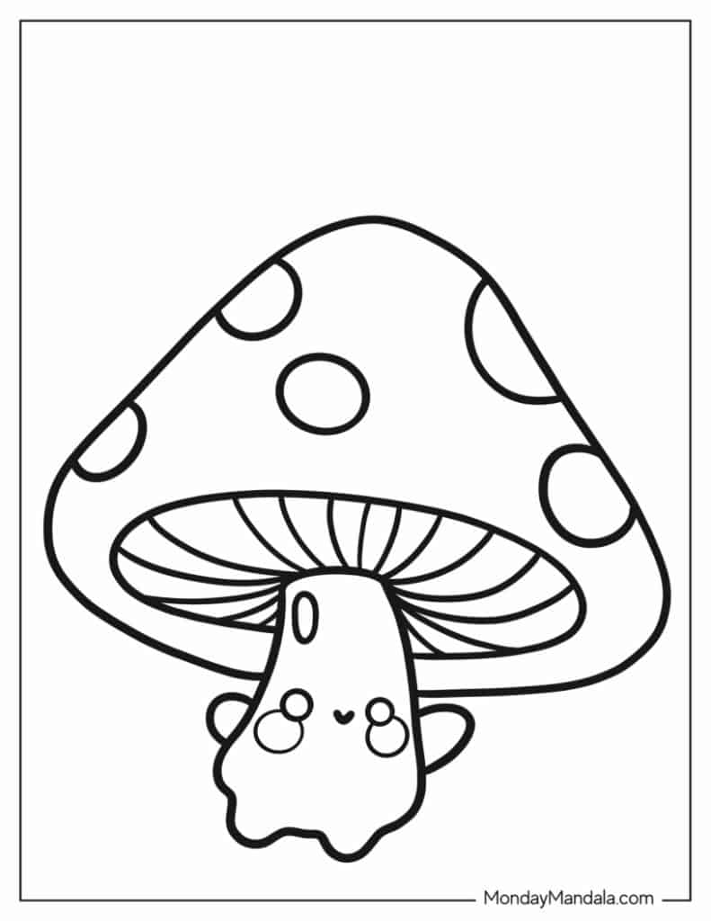 Mushroom coloring pages free pdf printables