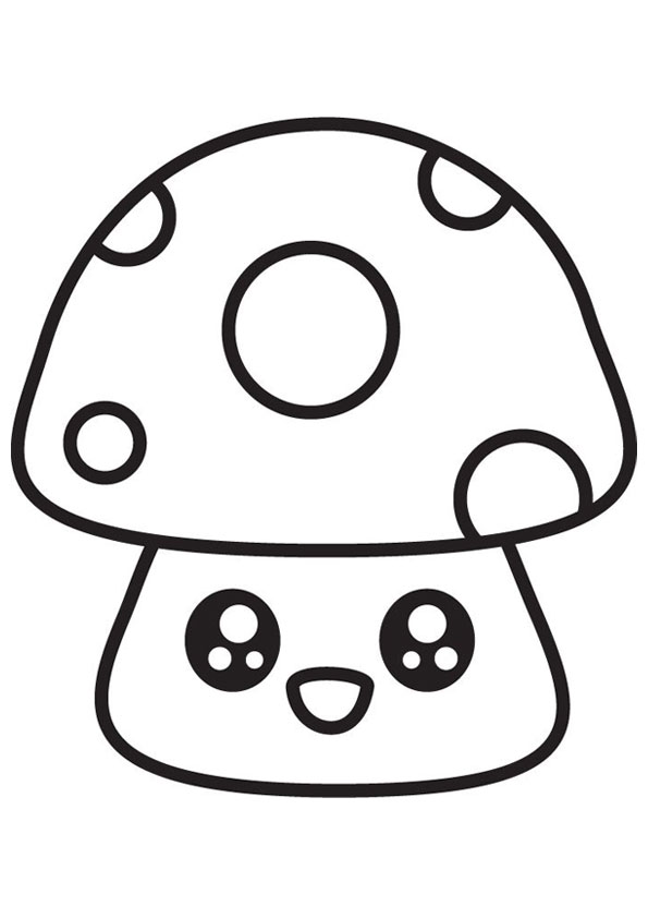 Coloring pages cute mushroom coloring page