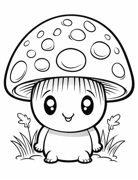 Page cute mushroom coloring page images