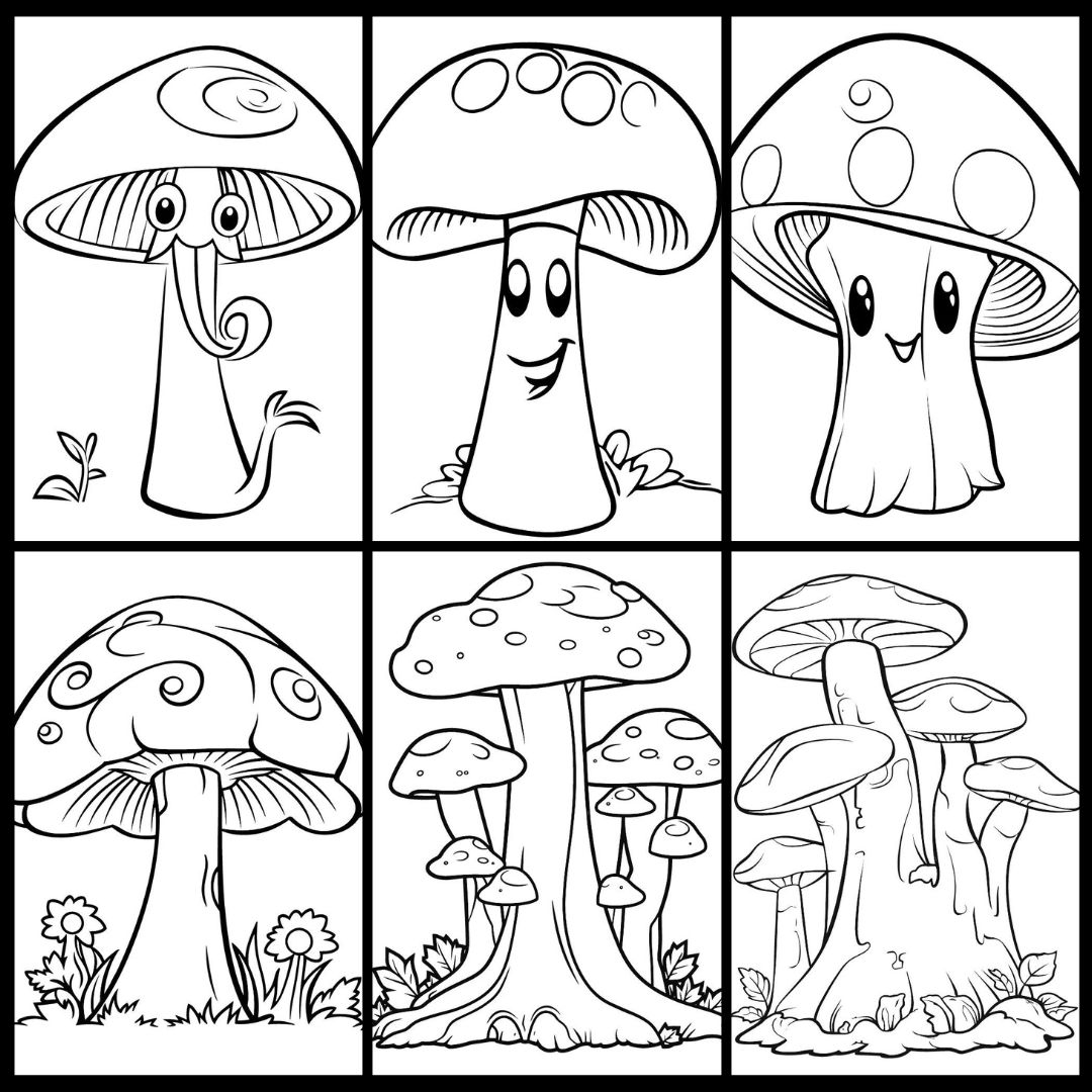 Mushroom marvelous mushroom coloring pages printable pdf