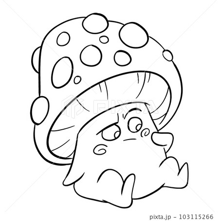 Little mushroom cute coloring pages cute