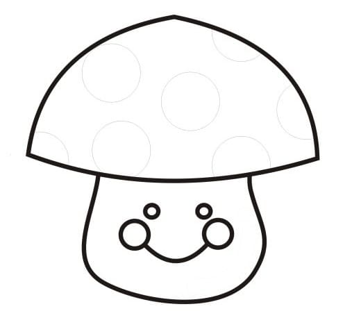 Cute mushroom coloring page