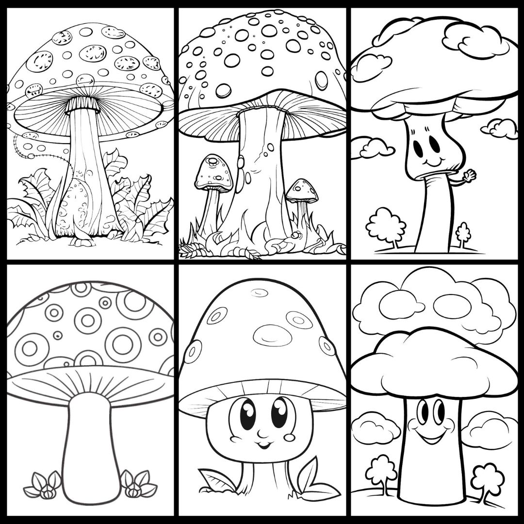 Mushroom marvelous mushroom coloring pages printable pdf