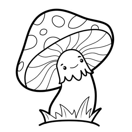 Mushroom coloring page stock illustrations cliparts and royalty free mushroom coloring page vectors