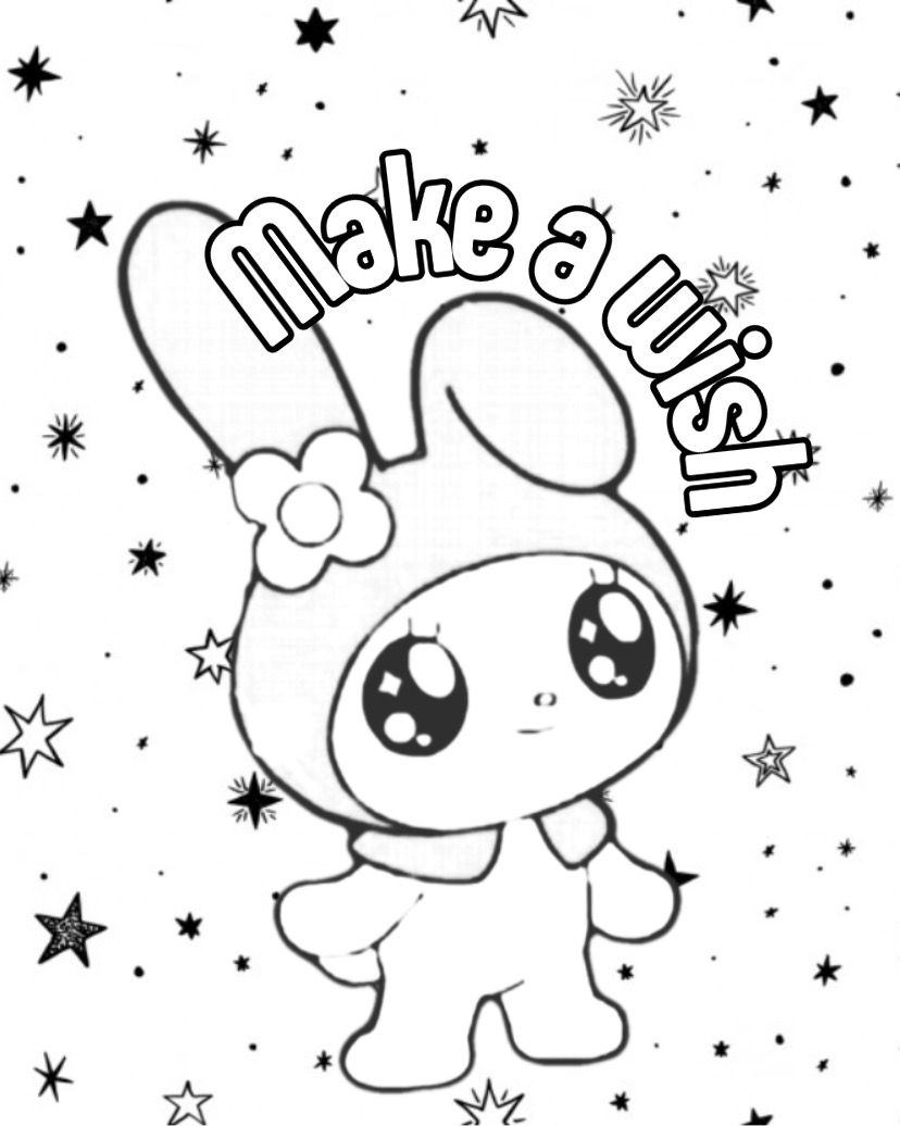 My melody wishing star coloring page hello kitty colouring pages star coloring pages hello kitty coloring