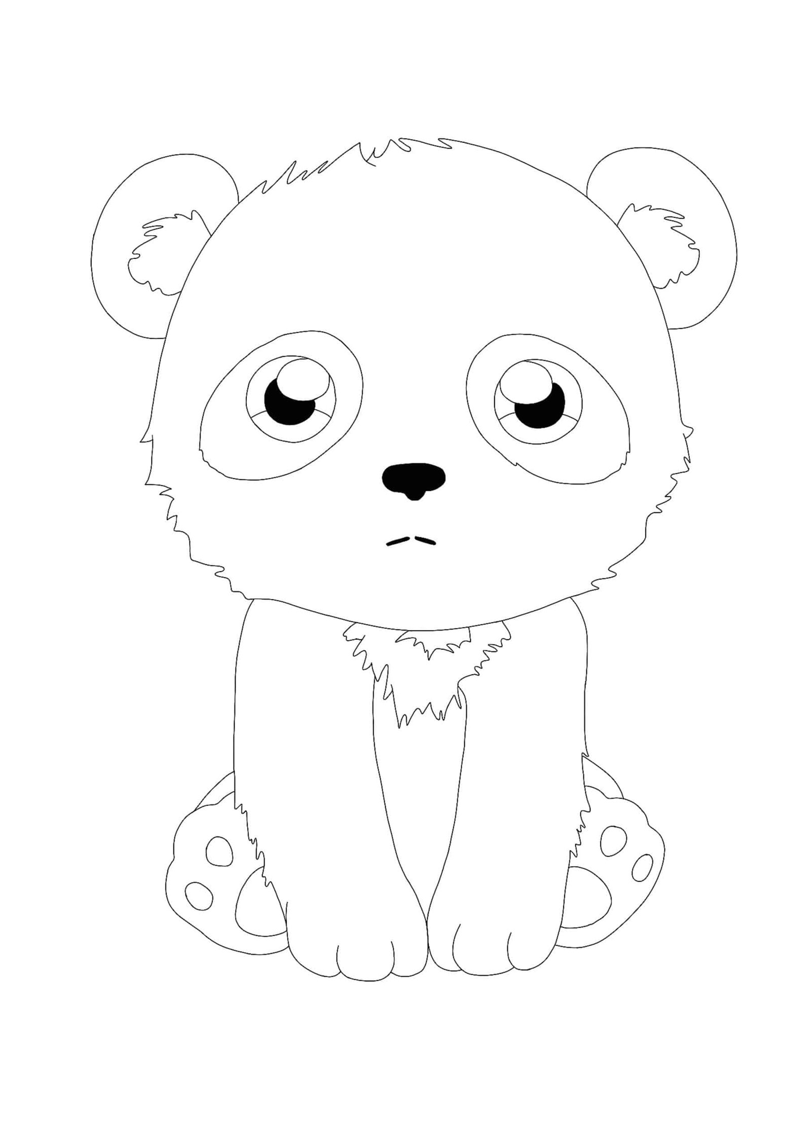 Kawaii panda coloring pages