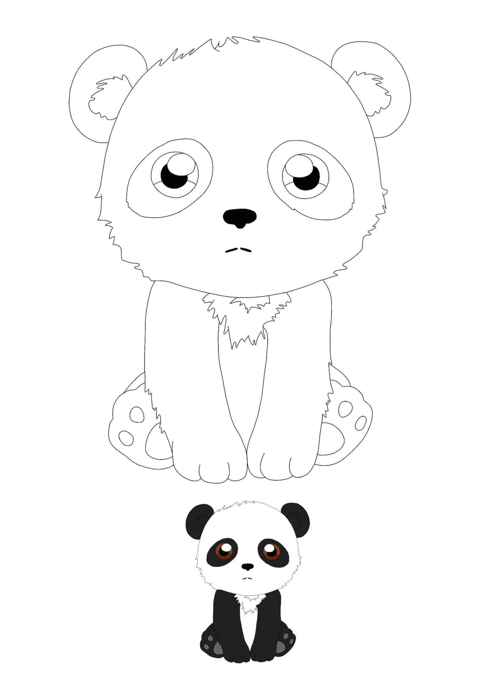 Kawaii panda coloring pages