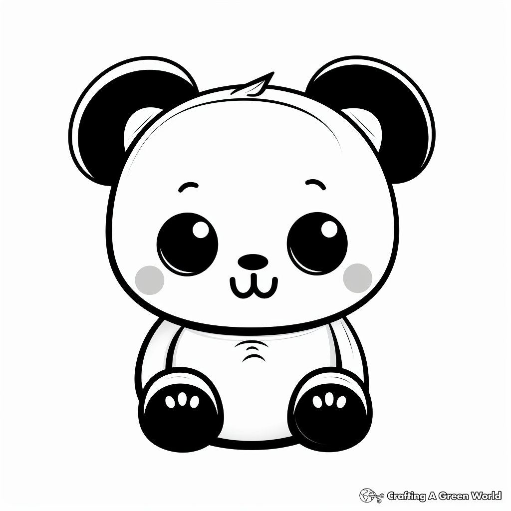 Kawaii panda coloring pages