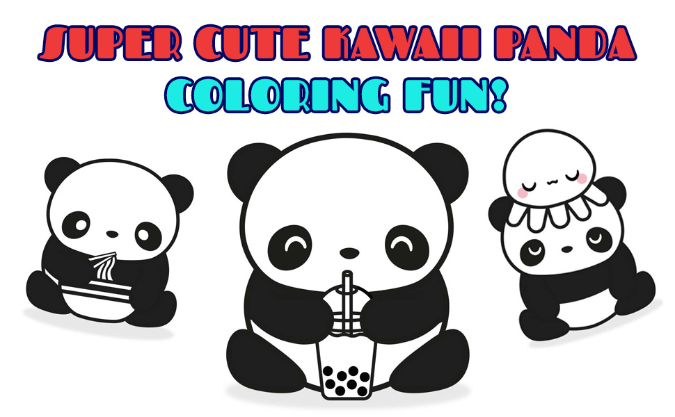 Super cute kawaii panda coloring book mega adorable edition kim kayleel books