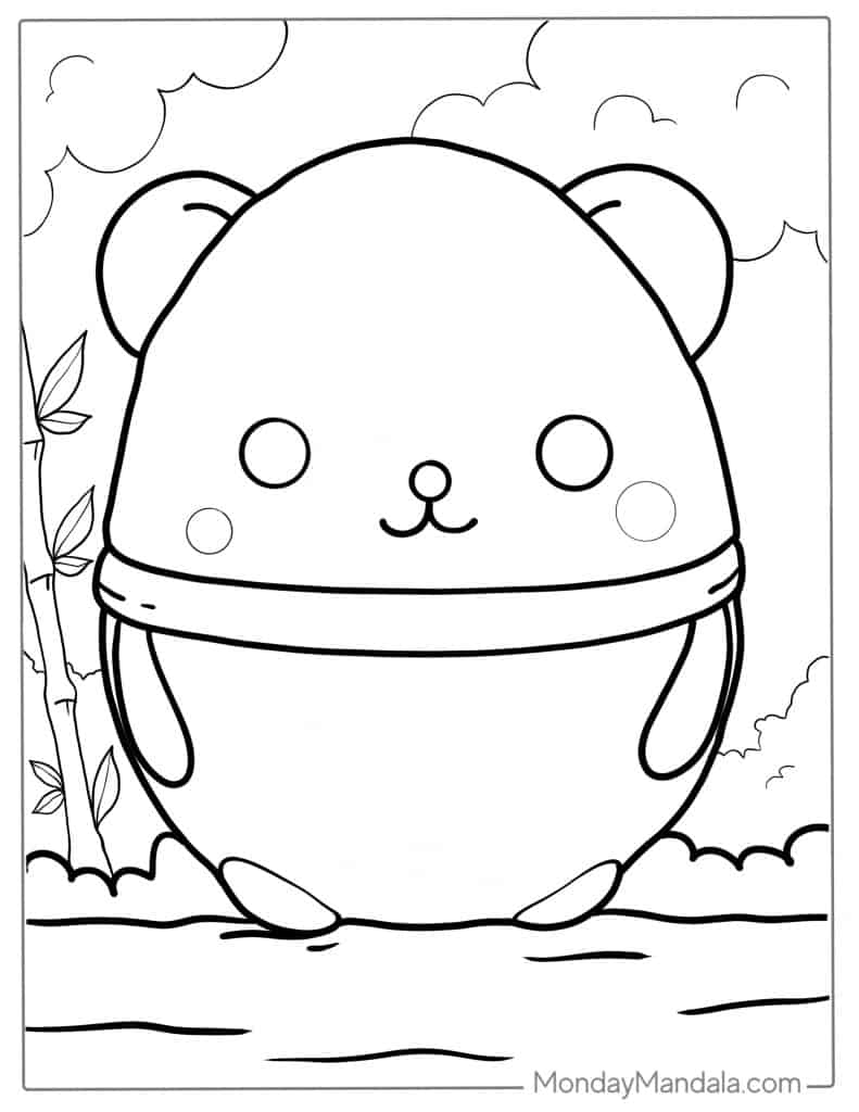 Panda coloring page free pdf printables