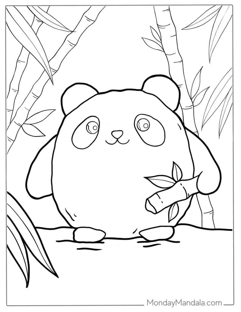 Panda coloring page free pdf printables