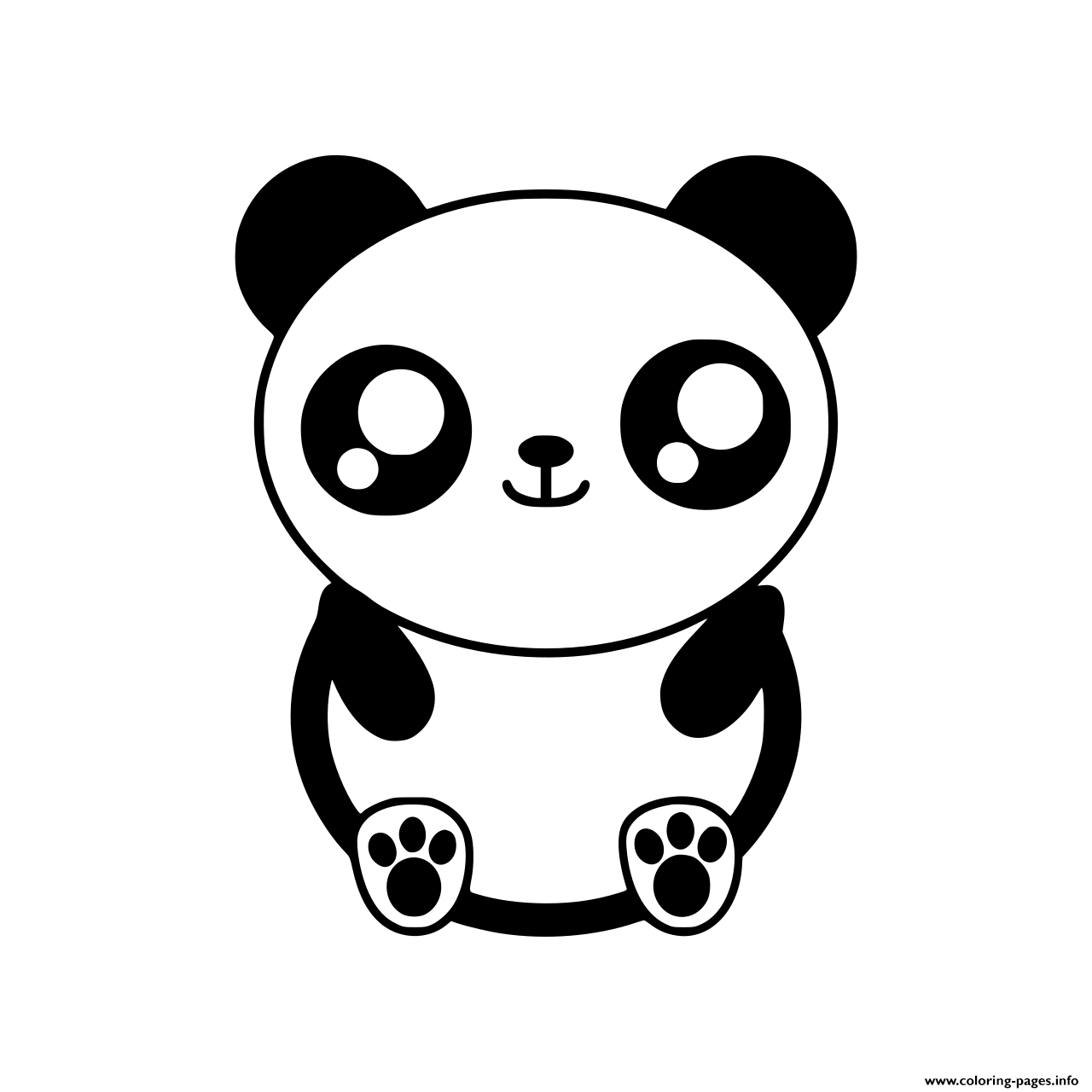 Kawaii panda coloring page printable