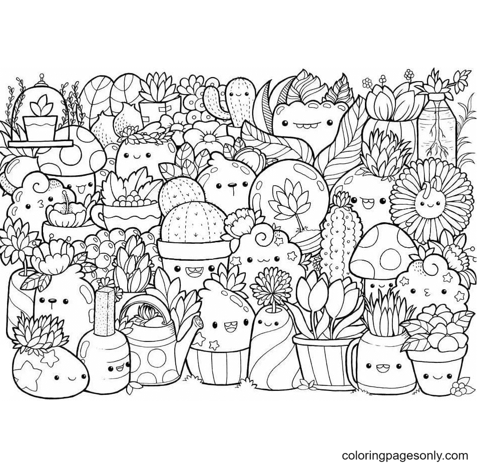 Kawaii coloring pages