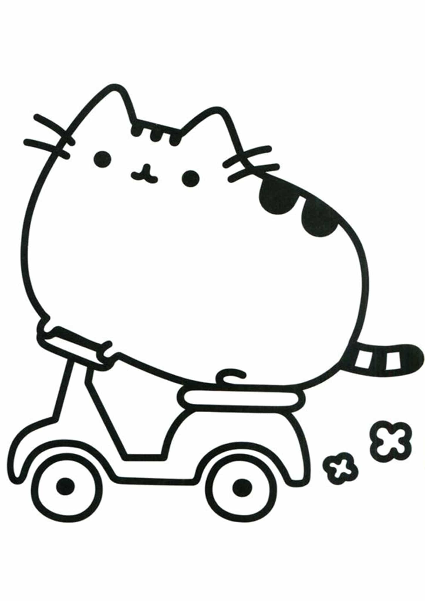 Free easy to print pusheen coloring pages