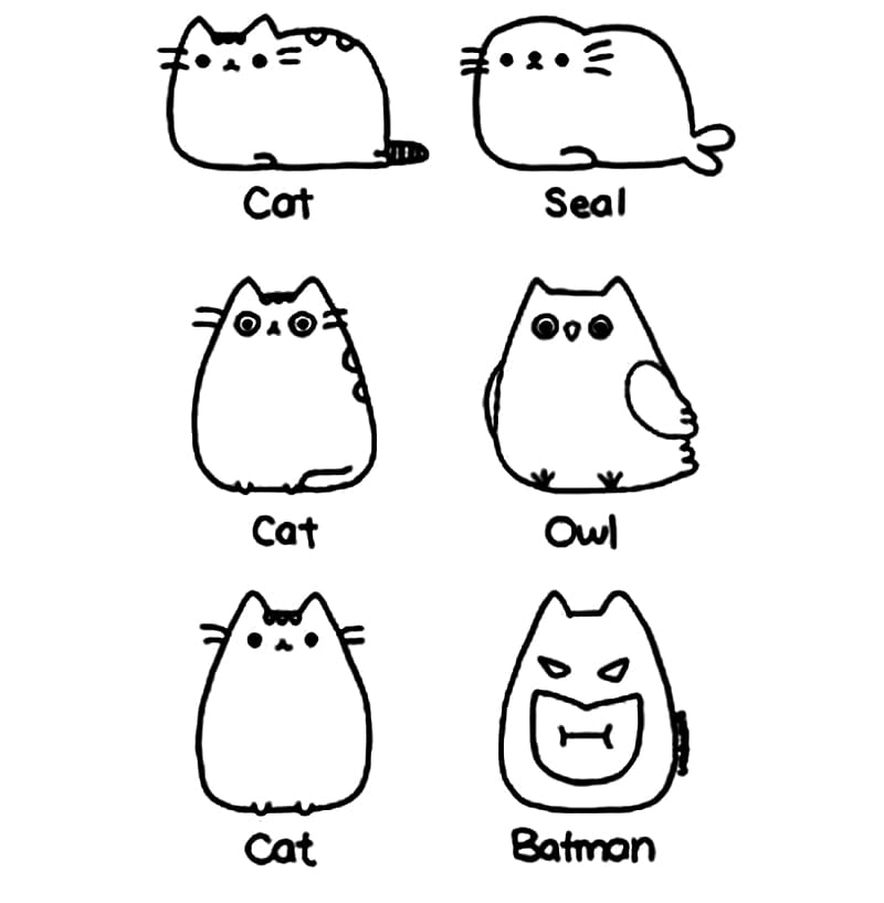 Free printable pusheen coloring page