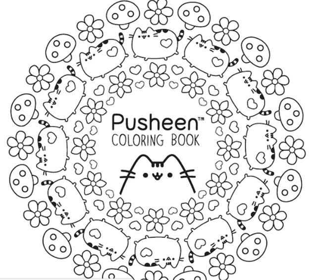 Freebie pusheen cat coloring page â