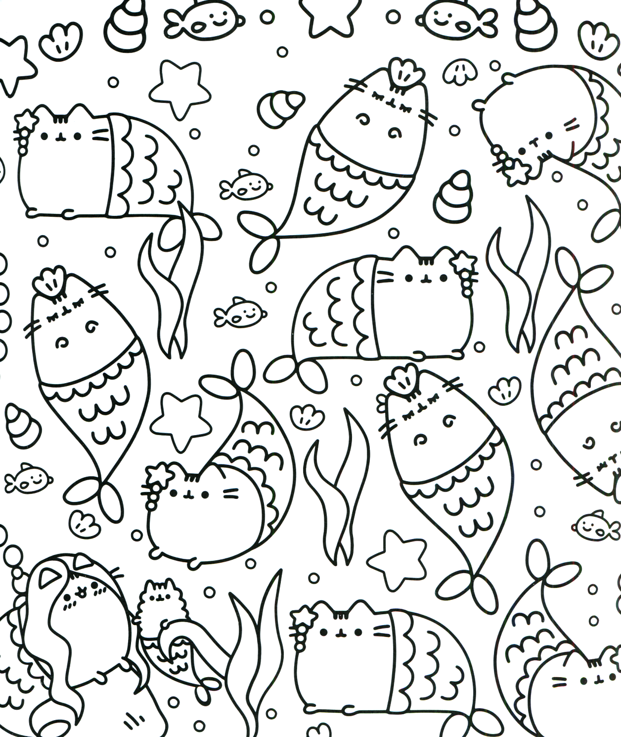 Pusheen coloring book by tsukihenshin on