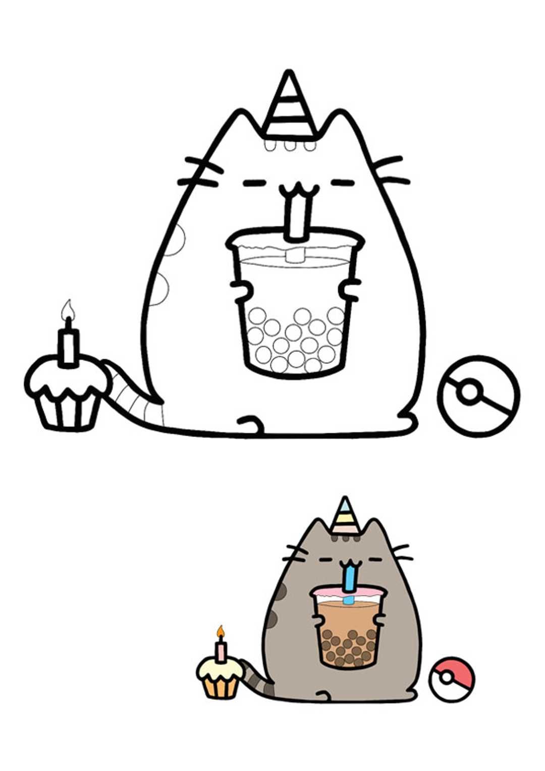 Pusheen unicorn coloring page unicorn coloring pages pusheen coloring pages birthday coloring pages