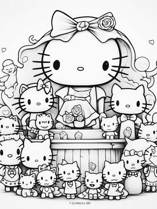 Sanrio characters coloring page â luanella art