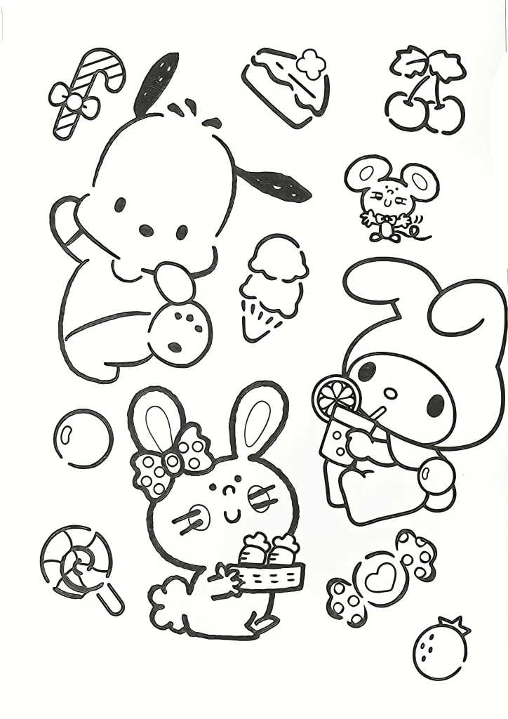 Sanrio coloring pages printable