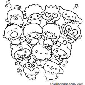 Sanrio characters coloring pages printable for free download