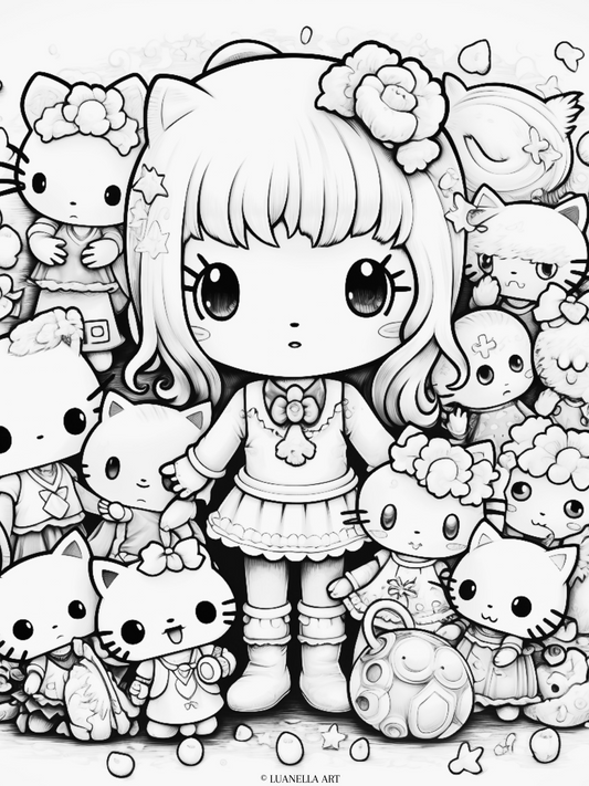 Sanrio characters coloring page â luanella art