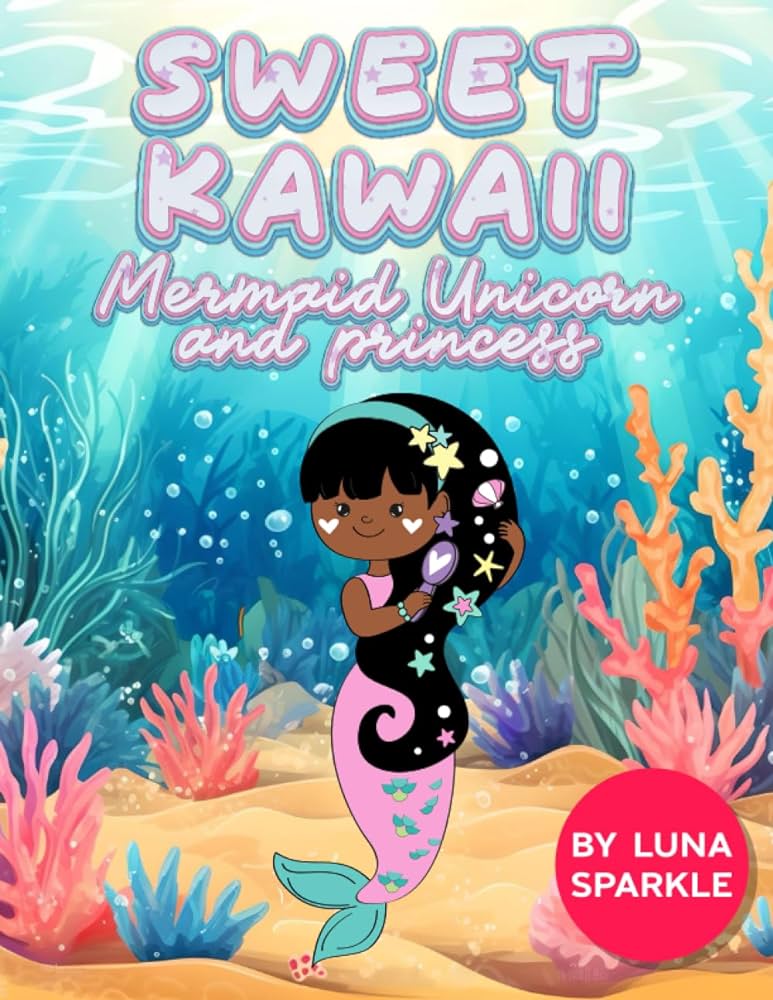 Mermaid unirn and princess sweet kawaii loring book for kids age