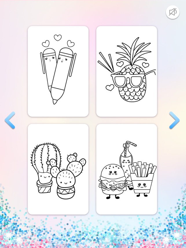 Kawaii coloring book glitter on the app store