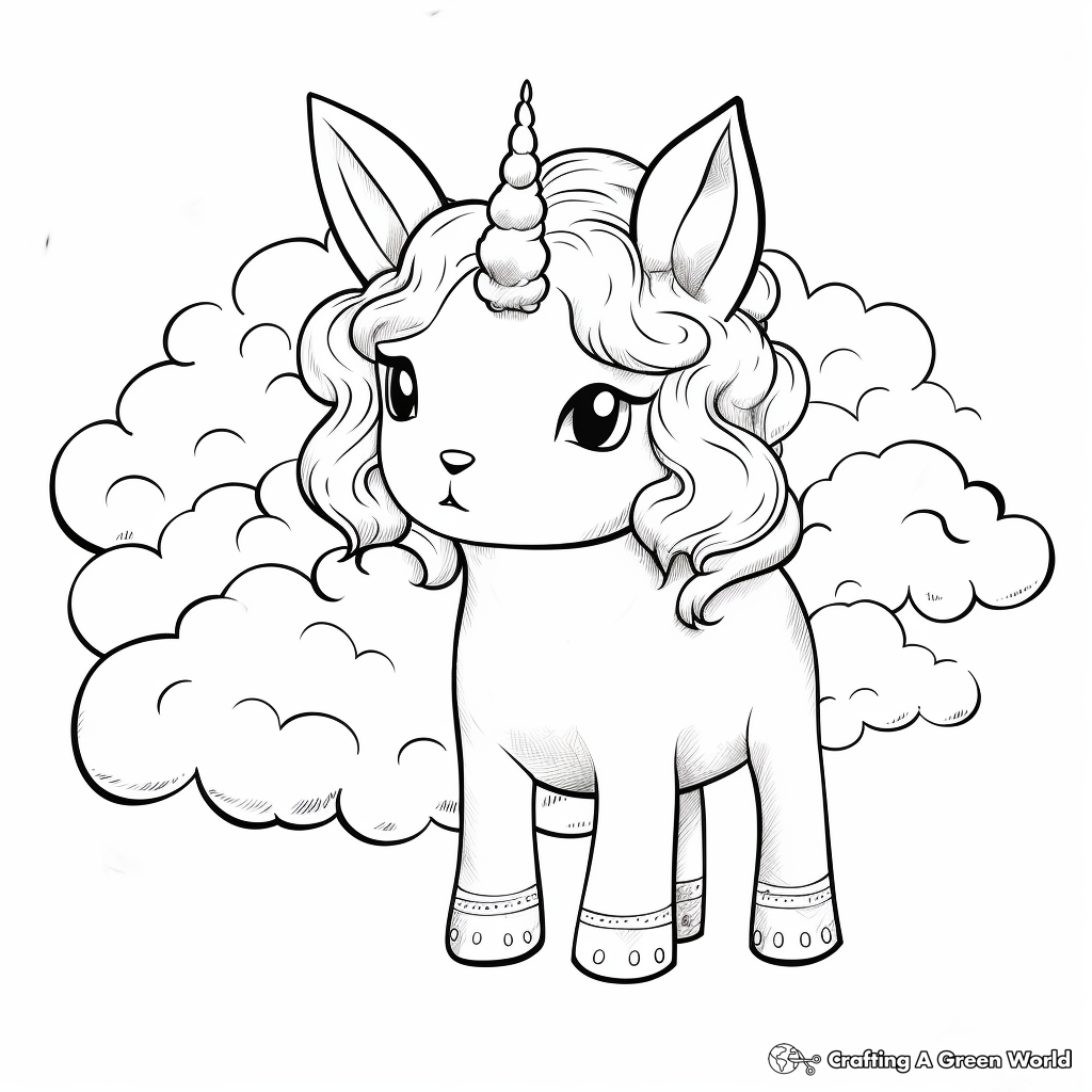 Cute kawaii unicorn coloring pages