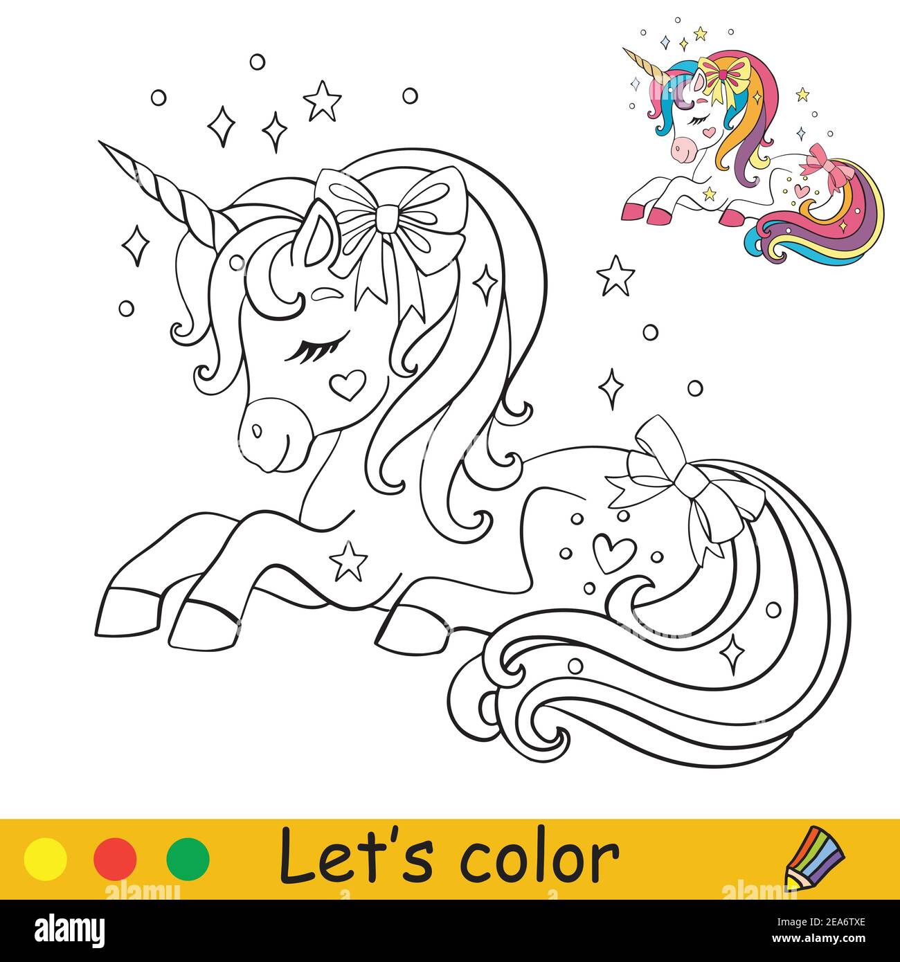 Coloring page unicorn hi