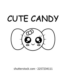 Cute candy vector illustration template coloring stock vector royalty free