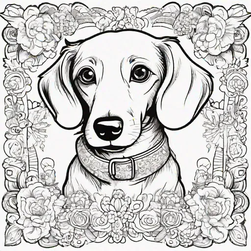Coloring book template dachshund coloring page for