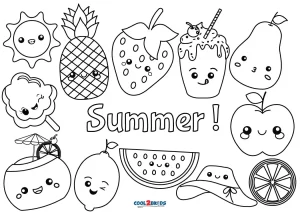 Free printable kawaii coloring pages for kids