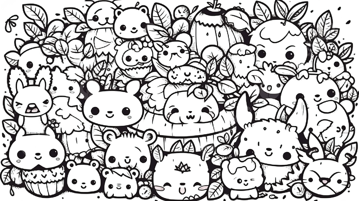 Kawaii coloring pages for adults by kazkaikyo background coloring pages for kids to color kawaii coloring picture kawaii background image and wallpaper for free download