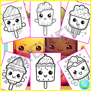 Popsicle coloring pages for kids ice cream bulletin board kawaii style templates