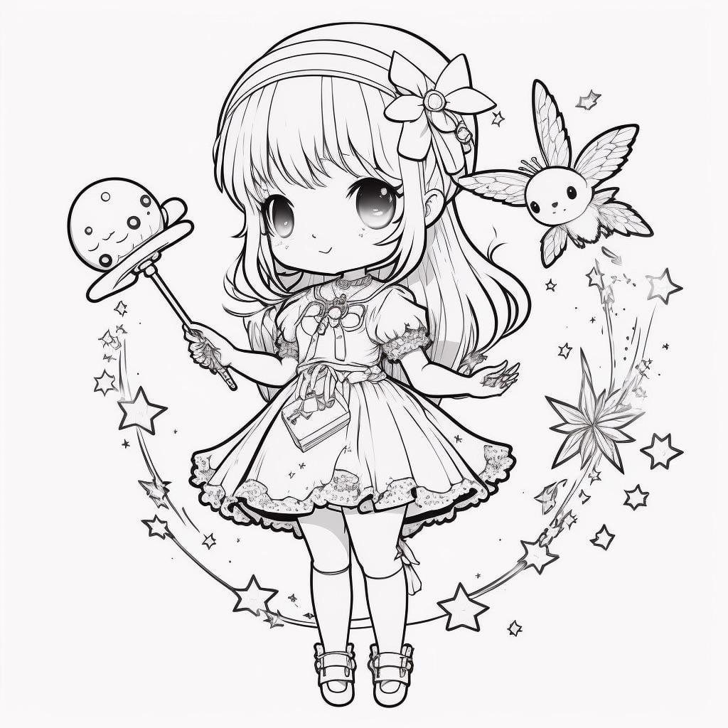 Cute coloring pages kinda rmidjourney