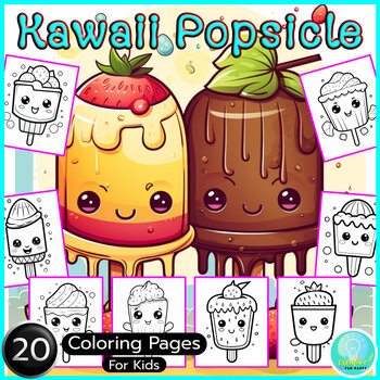 Popsicle coloring pages for kids ice cream bulletin board kawaii style templates