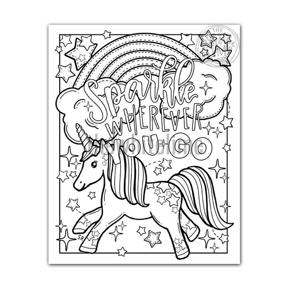 Unicorn coloring page kawaii coloring pages coloring pages for kids printable kawaii cute kawaii unicorn kawaii art print sparkle