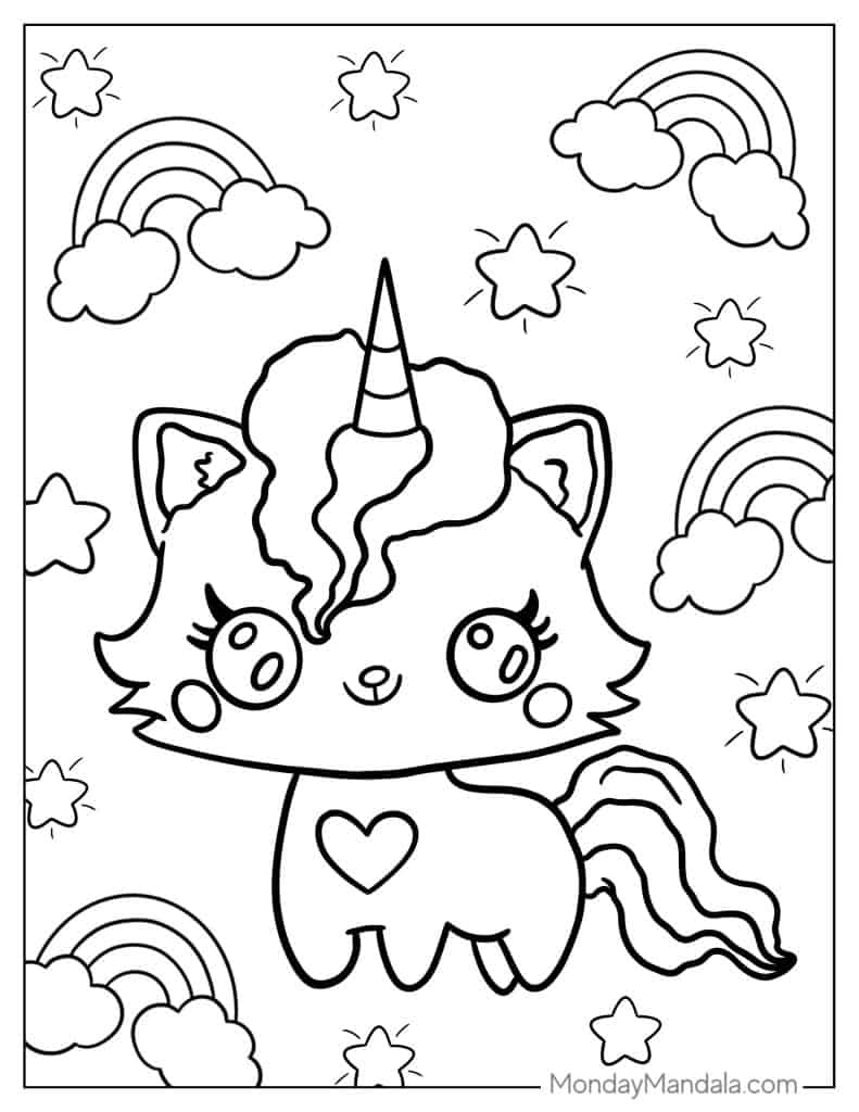 Unicorn coloring pages free pdf printables